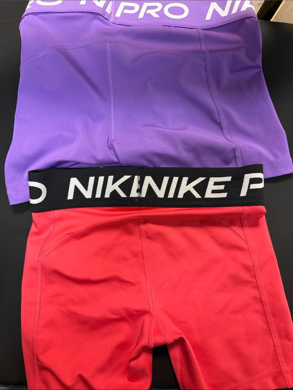 Nike Girls' Pro Compression Shorts - Pink & Purple (Blue Not Included) - Picture 2 of 2